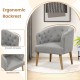 Upholstered Tub Chair with Solid Rubber Wood Legs and Adjustable Foot Pads for Living Room