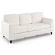 Upholstered Teddy Velvet 3-Seat Sofa with Comfy Back Pillows