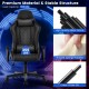 Adjustable 360° Swivel PU Gaming Chair with RGB LED Lights and Nylon Base