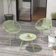 All Weather PP Patio Conversation Set with Round Coffee table and 2 Chairs