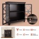 Kitchen Buffet Sideboard with Glass Doors and Adjustable Shelf