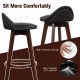 2 Pieces Cushioned Swivel Bar Stool Set with Low Back