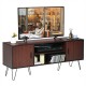 59 Inch Retro TV Stand for TVs up to 65 Inch with 6 Metal Legs