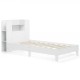 Twin Size Wooden Platform Bed Frame with Bookcase Headboard