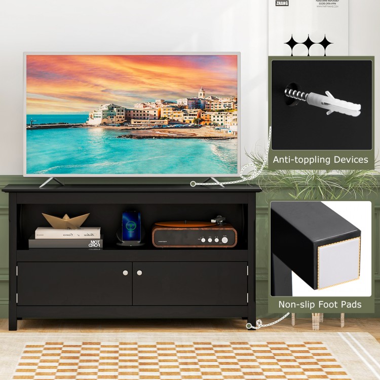 TV Stand Entertainment Center with Charging Station for TVs up to 50 Inch