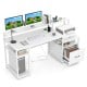 67 Inch Computer Desk with Monitor Stand & File Drawer