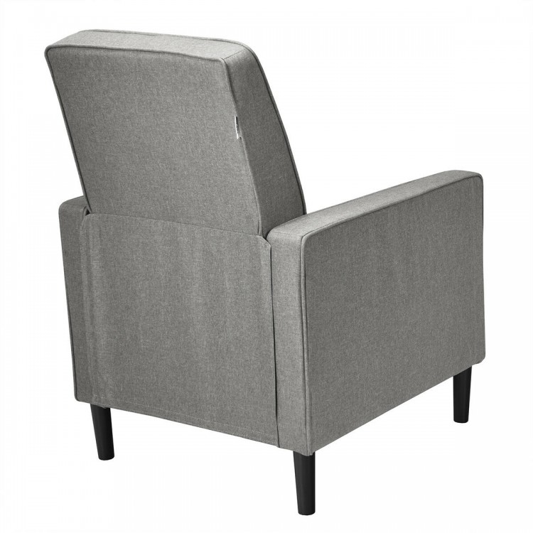 Modern Fabric Push-Back Recliner Chair with Button-Tufted Back and Thick Cushion