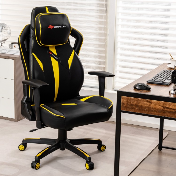 Ergonomic Gaming Chair with Adjustable Height and Reclining Backrest