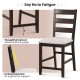 2 Piece Counter Height Bar Stool Set with Padded Seat and Rubber Wood Legs