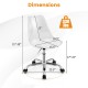 Armless Rolling Office Chair with Swivel Seat and PU Leather Cushion