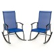 2 Pieces Outdoor Rocking Chairs with Breathable Backrest