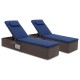Outdoor PE RattanChaise Lounge with 6-level Backrest