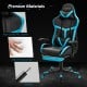 Massage Gaming Chair with Footrest Lumbar Support and Headrest