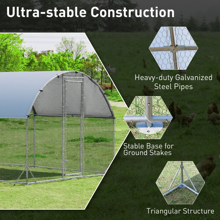 Large Metal Chicken Coop with Cover