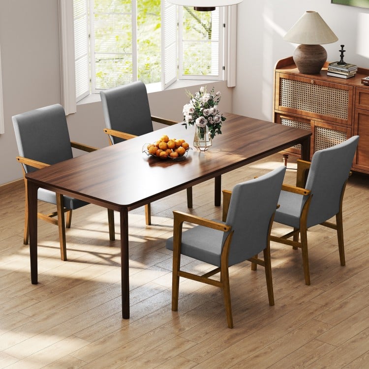 Upholstered Accent Chairs Set of 2 with High Back and Solid Wooden Frame