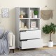 4-Tier Open Bookcase with 2 Drawers and 4 Storage Cubes
