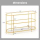 3 Tier TV Stand Console Table with Tempered Glass Shelves for Living Room