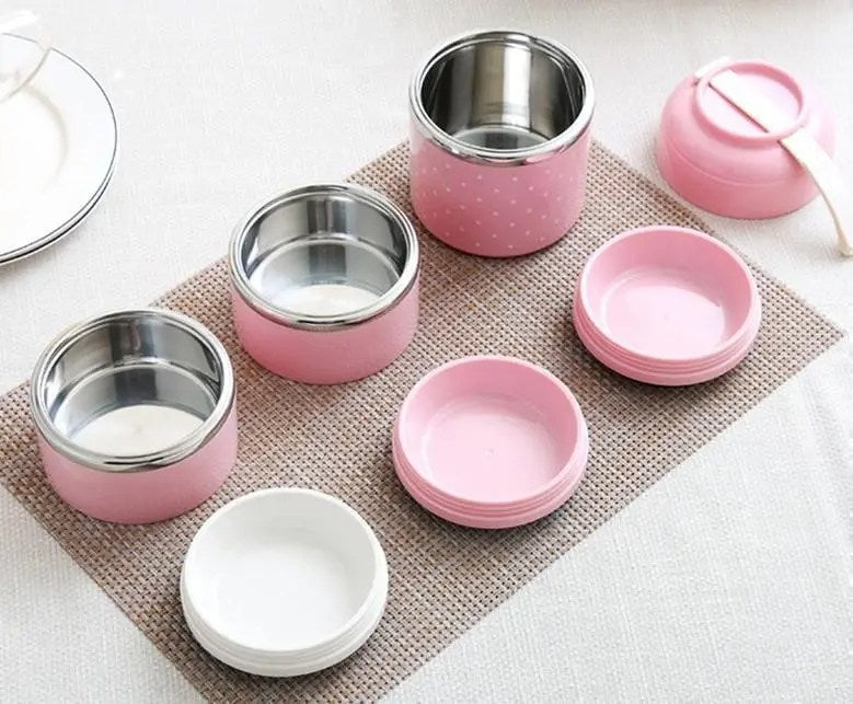 IsshotTM Insulated Stainless Steel Bento Lunch Box, Leak-Proof, Multi-Layer, BPA-Free, with Bag, 750-1650ml