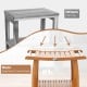 2-Tier Teak Wood Shower Bench Shower Stool with Curved Seat and Handles