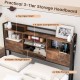 Full/Queen Size Bed Frame with Bookcase Headboard and 4 Storage Drawers