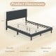 Queen Size Upholstered Bed Frame Linen Platform Bed