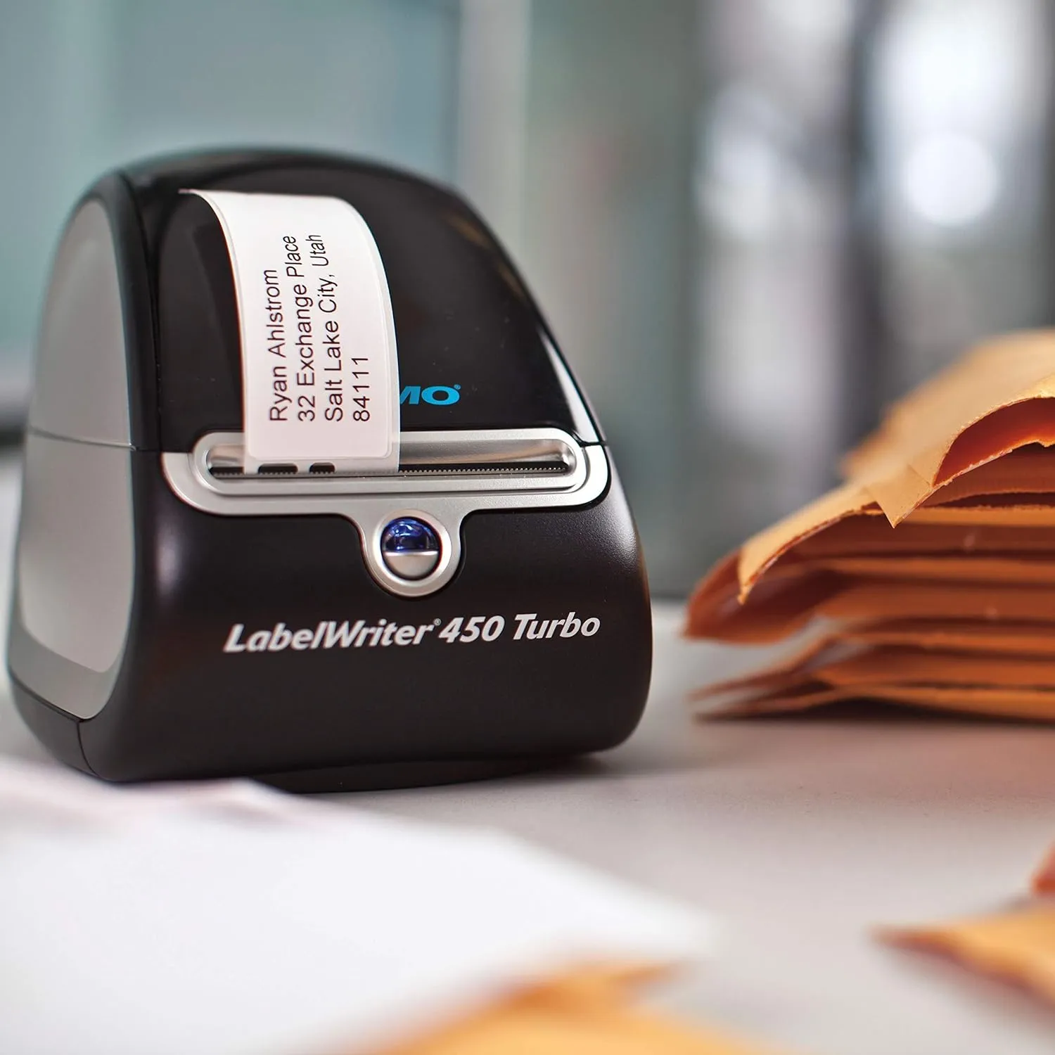 DYMO LabelWriter 450 Turbo Direct Thermal Label Printer, USB, 71 Labels/Minute, Black/Silver