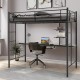 Twin Size Loft Bunk Bed with Desk Storage Shelf and Full-Length Ladders