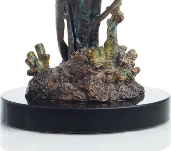 San Pacific International Double Sea Turtle Brass Statue, 10′′ Hand-Finished with Marble Base