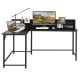 L-Shaped Computer Desk with File Rack and 2 Shelves