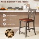 Bar Stools Set of 2 with Cross Back and Faux Leather Upholstered Seat