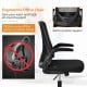 Swivel Mesh Office Chair with Foldable Backrest and Flip-Up Arms