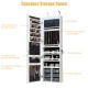 Door Hanging Mirror Jewelry Armoire with Full Length Mirror and 6 Drawers