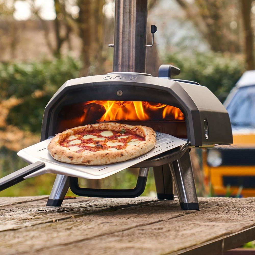 Ooni Karu 12 Multi-Fuel Outdoor Pizza Oven – 12 Inch Pizzas in 60 Seconds - Portable Wood and Gas Fired Pizza Oven with Pizza Stone, Dual Fuel Ooni Pizza Oven
