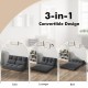 Floor Sofa Bed with 6 Positions Adjustable Backrest, Skin-friendly Velvet Cover