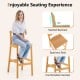 Set of 2 Rubber Wood Armless Bar Stools with Backrest and Footrest