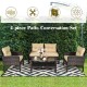 4 Pieces Outdoor Rattan Wicker Furniture Set with Cushions