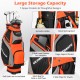 10.5 Inch Golf Cart Bag with 14 Way Dividers and 7 Zippered Pockets