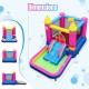 Inflatable Bounce House 4-in-1 Kids Princess-themed Bouncer Blow-up Bouncy Castle with 480 Blower