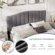 Modern Upholstered Bed Frame with Adjustable Vertical Channel Tufted Headboard