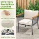 4 Piece Patio Rattan Furniture Set with 2-Tier Coffee Table