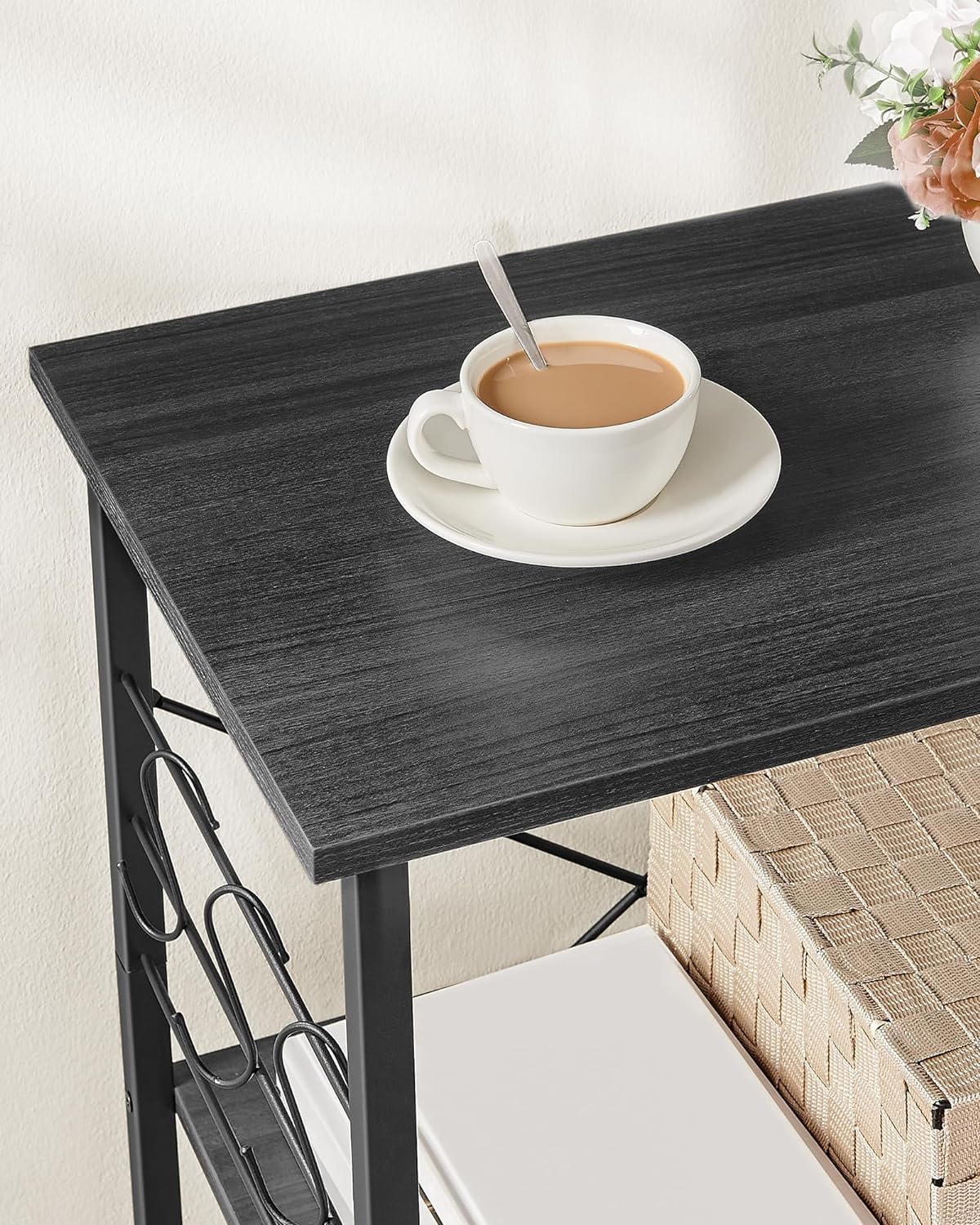 Rulbar køkkenø / køkkenvogn – 3 hylder 60x40x89 cm – Serveringsvogn Sort