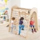 8-in-1 Indoor Jungle Gym Wooden Playground with Swing and Climbing Wall
