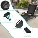 2 Pieces Outdoor Chaise Lounge with 5-Position Adjustable Backrest