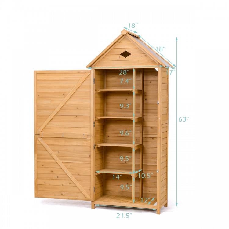 Wooden Outdoor Lockable Garden Tool Storage