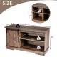 Sliding Barn Door TV Stand with Adjustable Shelf and Cable Holes for 50 Inch TV