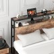Full/Queen Bed Frame with 2-Tier Storage Headboard and Charging Station