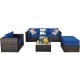 6 Pieces Patio Rattan Furniture Set with Cushion
