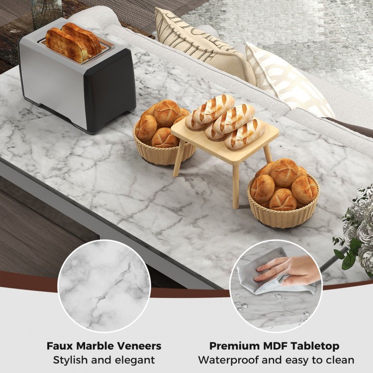 Counter-Height Dining Table and 2 Linen Fabric Padded Bar Stools