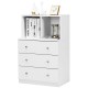 3 Drawer Dresser with Cubbies Storage Chest for Bedroom Living Room