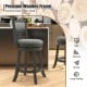 Counter Height Bar Chair with Wooden Frame Swivel Seat and Footrest for Pub Bar Restaurant